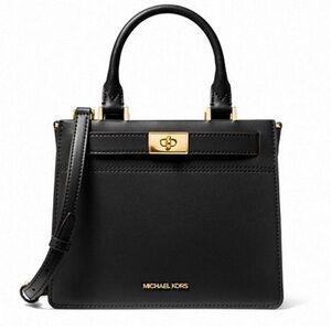 Michael Kors Tatiana Black Medium Satchel Purse Crossbody
